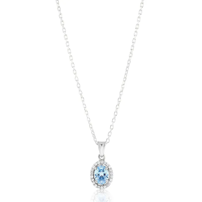 Euterpe Light Sapphire Sterling Silver Necklace Ema Jewels Necklaces