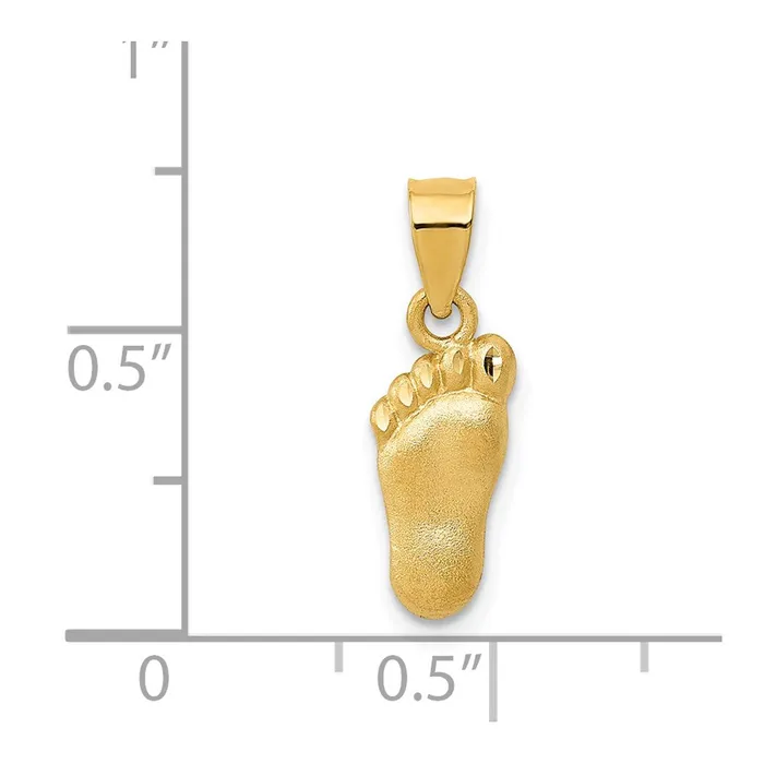 TreasureFineJewelers 14k Diamondcut Foot Charm Charm Necklaces