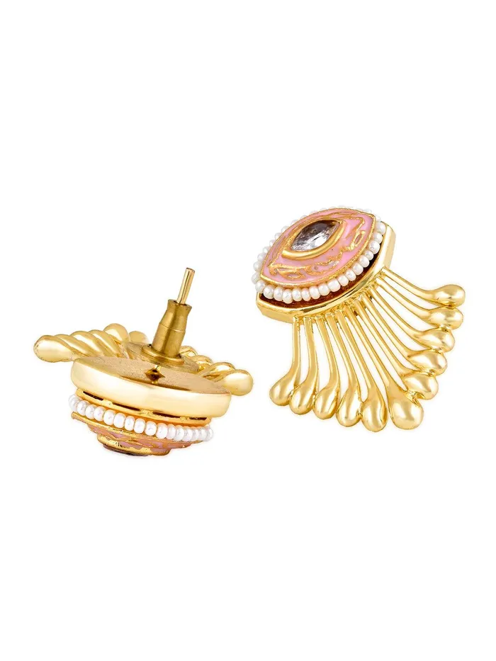 Earrings Curio Cottage Aina Streax of Gold Pink Earrings Earrings Curio Cottage Aina Streax of Gold Pink Earrings