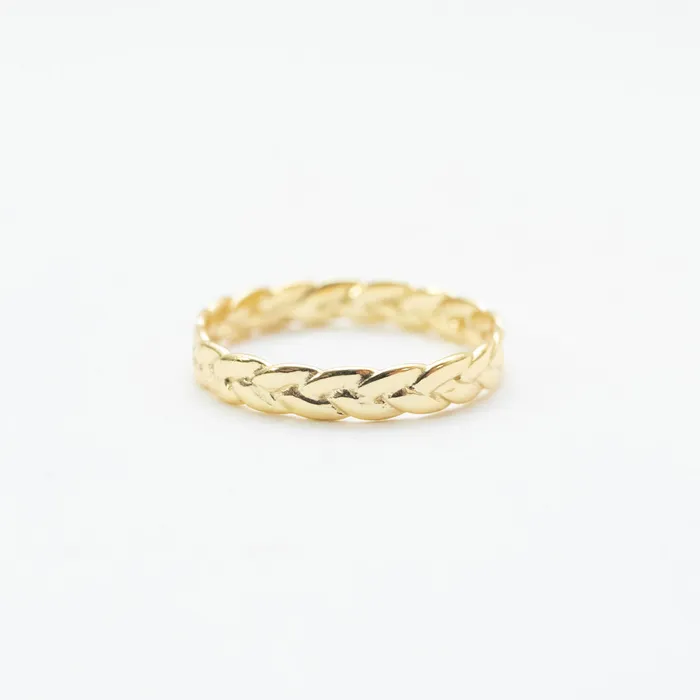Gold Plated Braided Ring Silver Lotus Rings