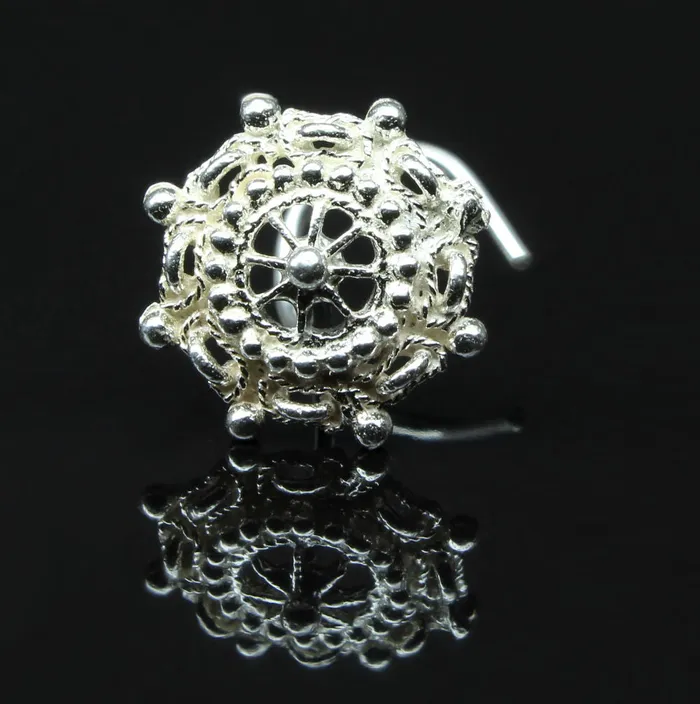 Indian 925 Sterling Silver Nose Stud corkscrew piercing nose ring L Bend 22g Karizma Jewels Rings
