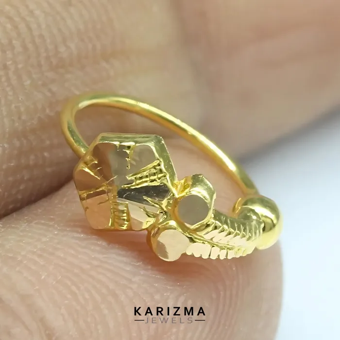 Karizma Jewels Rings 18K Real Gold Nose ring Indian Women daily wear Nose Hoop Ring 22g