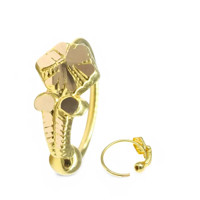 Karizma Jewels Rings 18K Real Gold Nose ring Indian Women daily wear Nose Hoop Ring 22g