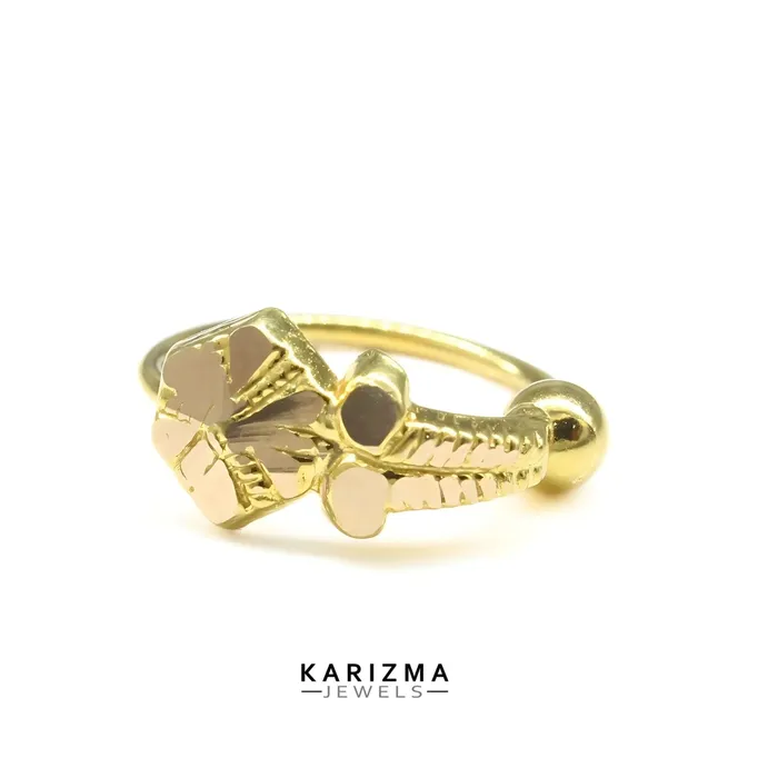 Karizma Jewels Rings 18K Real Gold Nose ring Indian Women daily wear Nose Hoop Ring 22g