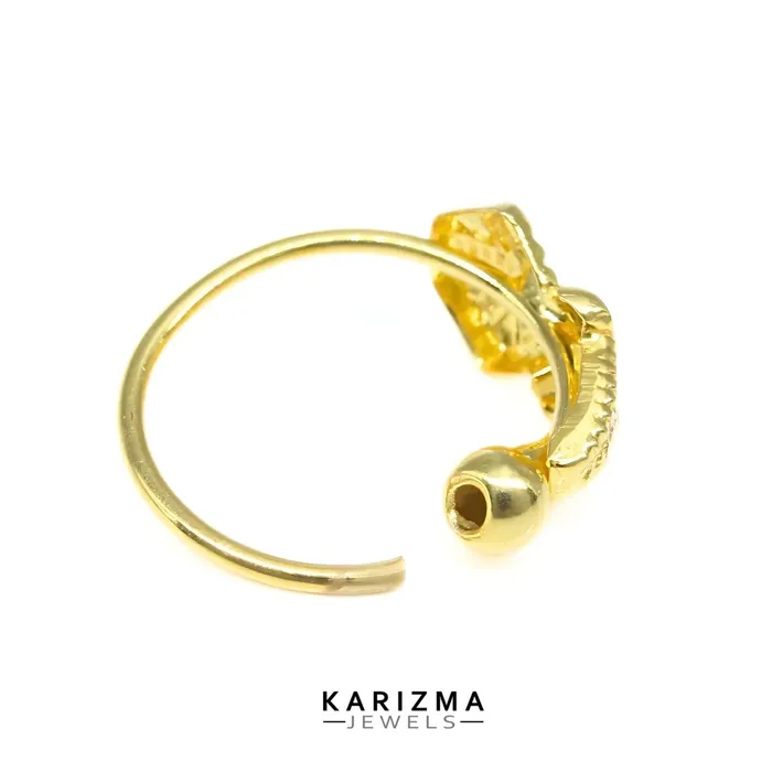 Karizma Jewels Rings 18K Real Gold Nose ring Indian Women daily wear Nose Hoop Ring 22g