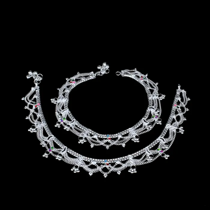 Karizma Jewels Rings Indian Real Sterling Silver women gifting jewelery Anklets Ankle Pair 105