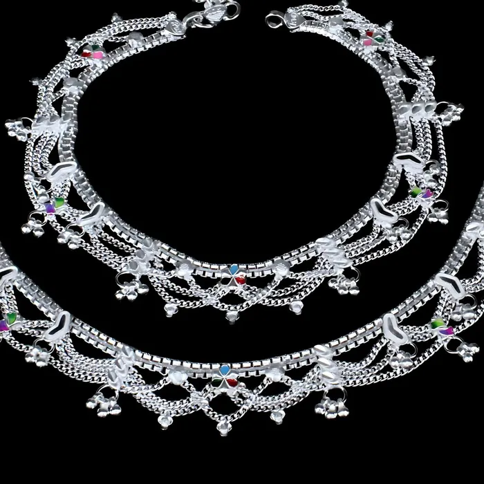 Karizma Jewels Rings Indian Real Sterling Silver women gifting jewelery Anklets Ankle Pair 105