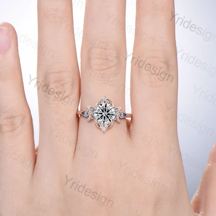 PENFINE Rings Vintage Brilliant Diamond Engagement Ring 7mm Round Lab Grown Diamond IGI Certificate Wedding Ring for Women Unique Alexandrite Diamond Ring PENFINE Rings Vintage Brilliant Diamond Engagement Ring 7mm Round Lab Grown Diamond IGI Certificate Wedding Ring for Women Unique Alexandrite Diamond Ring