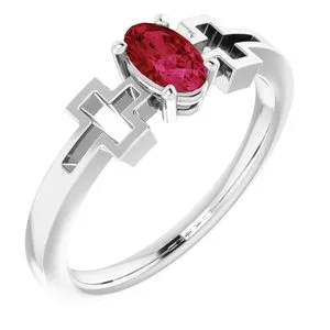Platinum Ruby Solitaire Cross Youth Ring R43093658PSTWBC WB Choice Jewelry Rings Platinum Ruby Solitaire Cross Youth Ring R43093658PSTWBC WB Choice Jewelry Rings
