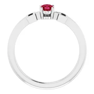 Platinum Ruby Solitaire Cross Youth Ring R43093658PSTWBC WB Choice Jewelry Rings Platinum Ruby Solitaire Cross Youth Ring R43093658PSTWBC WB Choice Jewelry Rings