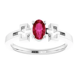 Platinum Ruby Solitaire Cross Youth Ring R43093658PSTWBC WB Choice Jewelry Rings Platinum Ruby Solitaire Cross Youth Ring R43093658PSTWBC WB Choice Jewelry Rings