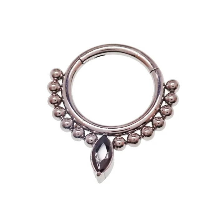 Rings Body Clickers Beaded Teardrop Clicker Ring 16g Rings Body Clickers Beaded Teardrop Clicker Ring 16g