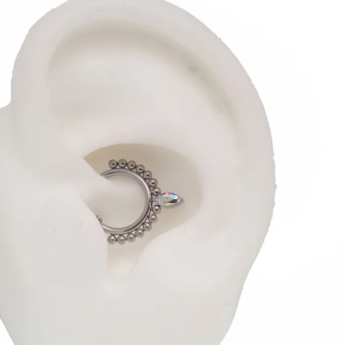 Rings Body Clickers Beaded Teardrop Clicker Ring 16g Rings Body Clickers Beaded Teardrop Clicker Ring 16g