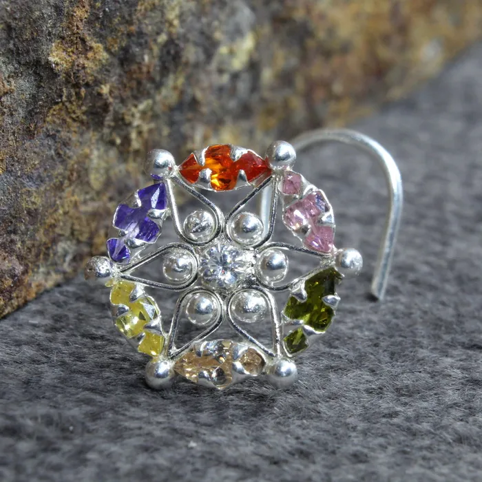Rings Real Sterling Silver CZ Women Excellent gifting Twisted nose ring 22g Karizma Jewels