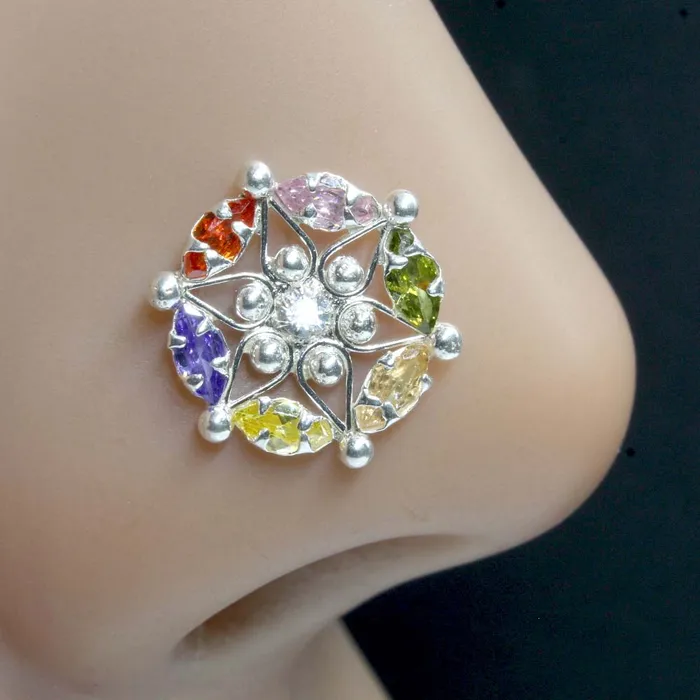 Rings Real Sterling Silver CZ Women Excellent gifting Twisted nose ring 22g Karizma Jewels