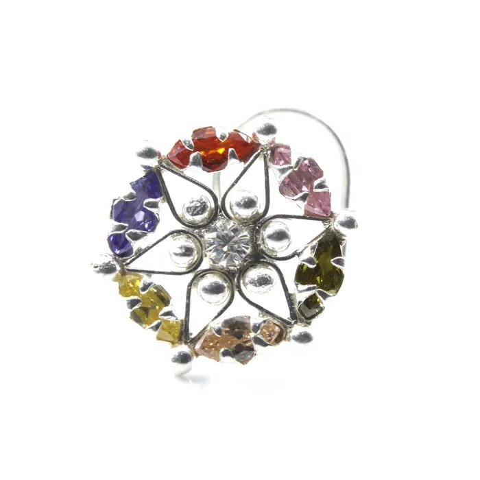 Rings Real Sterling Silver CZ Women Excellent gifting Twisted nose ring 22g Karizma Jewels