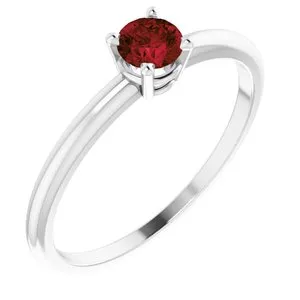 Rings WB Choice Jewelry 14K White 3 mm Round Imitation Garnet Birthstone Ring Size 319399124PSTWBC Rings WB Choice Jewelry 14K White 3 mm Round Imitation Garnet Birthstone Ring Size 319399124PSTWBC