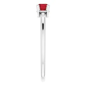 Rings WB Choice Jewelry 14K White 3 mm Round Imitation Garnet Birthstone Ring Size 319399124PSTWBC