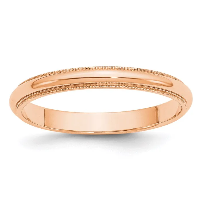 WB Choice Jewelry Rings 14k Rose Gold 3mm Milgrain HalfRound Wedding BandRM0304WBC WB Choice Jewelry Rings 14k Rose Gold 3mm Milgrain HalfRound Wedding BandRM0304WBC