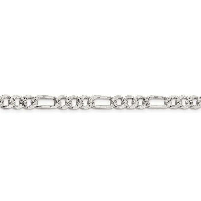 WB Choice Jewelry Rings Sterling Silver 55mm Pav Flat Figaro ChainWBCQFF15022 WB Choice Jewelry Rings Sterling Silver 55mm Pav Flat Figaro ChainWBCQFF15022