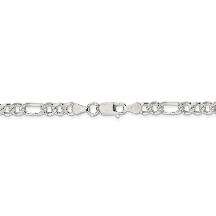 WB Choice Jewelry Rings Sterling Silver 55mm Pav Flat Figaro ChainWBCQFF15022 WB Choice Jewelry Rings Sterling Silver 55mm Pav Flat Figaro ChainWBCQFF15022