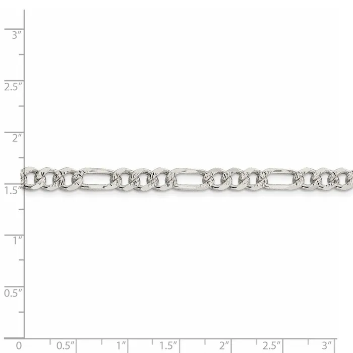 WB Choice Jewelry Rings Sterling Silver 55mm Pav Flat Figaro ChainWBCQFF15022 WB Choice Jewelry Rings Sterling Silver 55mm Pav Flat Figaro ChainWBCQFF15022