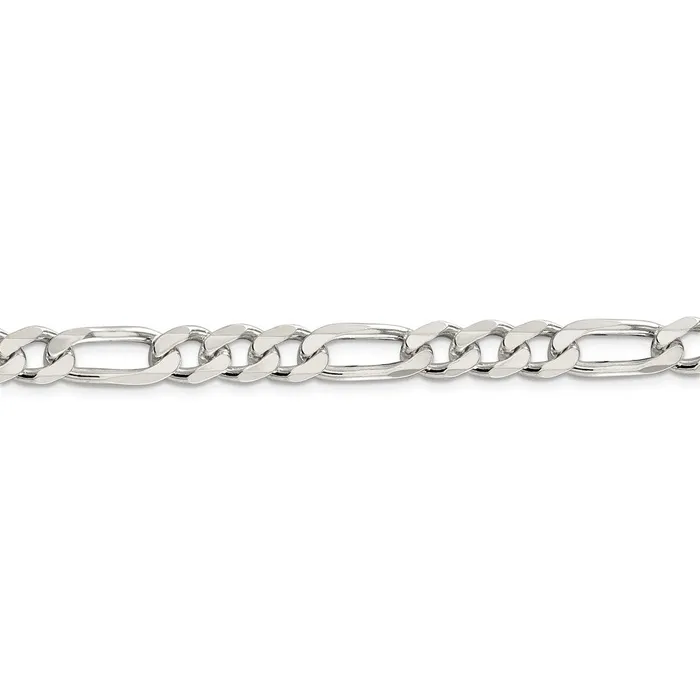 WB Choice Jewelry Sterling Silver 8mm Pav Flat Figaro ChainWBCQFF22018 Rings