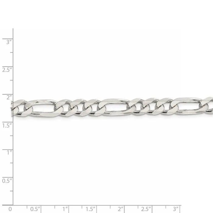 WB Choice Jewelry Sterling Silver 8mm Pav Flat Figaro ChainWBCQFF22018 Rings