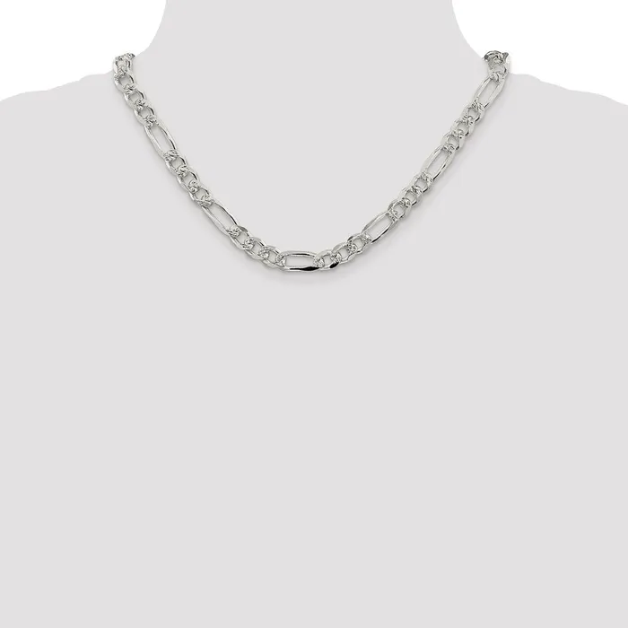 WB Choice Jewelry Sterling Silver 8mm Pav Flat Figaro ChainWBCQFF22018 Rings