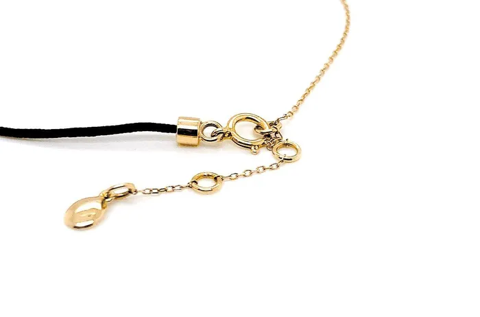 Bracelets Bracelet 18kt Gold Chain Silk Cord Diamond Bezel Albert Hern