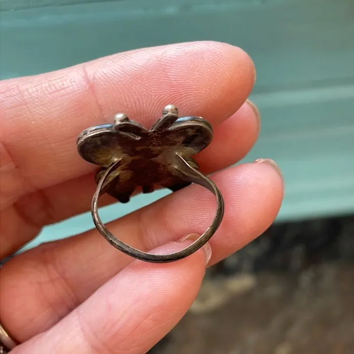 Vintage Paris Jewelry Rings Turquoise Butterfly Ring Sterling Silver Vintage Vintage Paris Jewelry Rings Turquoise Butterfly Ring Sterling Silver Vintage