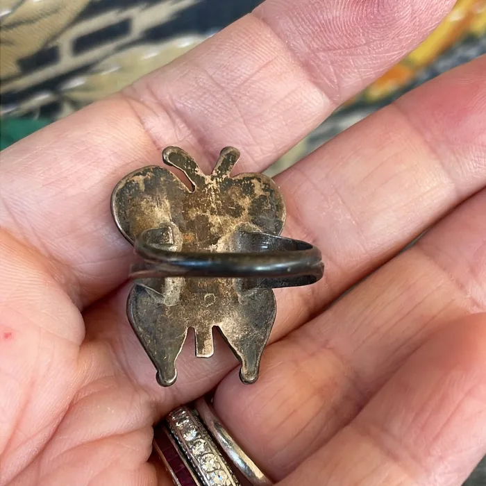 Vintage Paris Jewelry Rings Turquoise Butterfly Ring Sterling Silver Vintage Vintage Paris Jewelry Rings Turquoise Butterfly Ring Sterling Silver Vintage