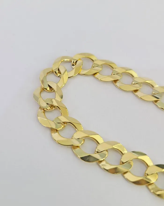 10k Solid Cuban Curb Link Bracelet Gold 8mm 8 Inches Real Yellow Gold Gold and Diamond Bracelets