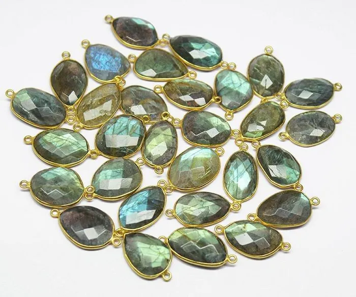 Beads Supplies USA Earrings Labradorite Handmade 925 silver Gold Vermeil Bezel Connector Station 2pc 2423mm Beads Supplies USA Earrings Labradorite Handmade 925 silver Gold Vermeil Bezel Connector Station 2pc 2423mm