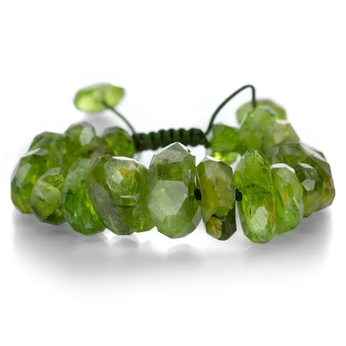 Bracelets Joseph Brooks Large Faceted Peridot Nugget Beaded Bracelet