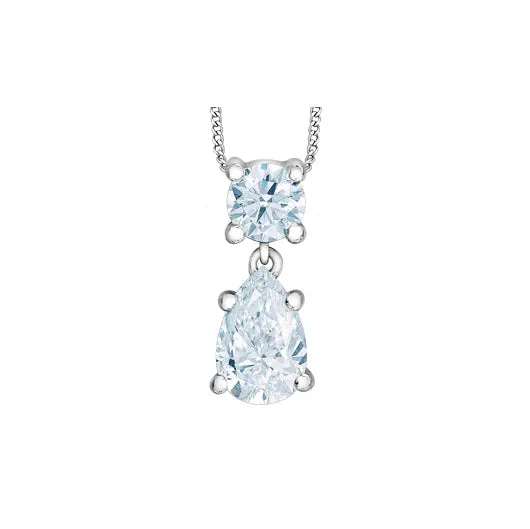 Diamond Evolution Earrings 10kt White Gold 050cttw Round and PearShape Drop LabGrown Diamond Pendant Diamond Evolution Earrings 10kt White Gold 050cttw Round and PearShape Drop LabGrown Diamond Pendant