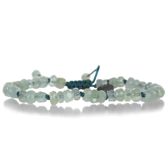 Joseph Brooks Bracelets 6mm Faceted Aquamarine Beaded Bracelet