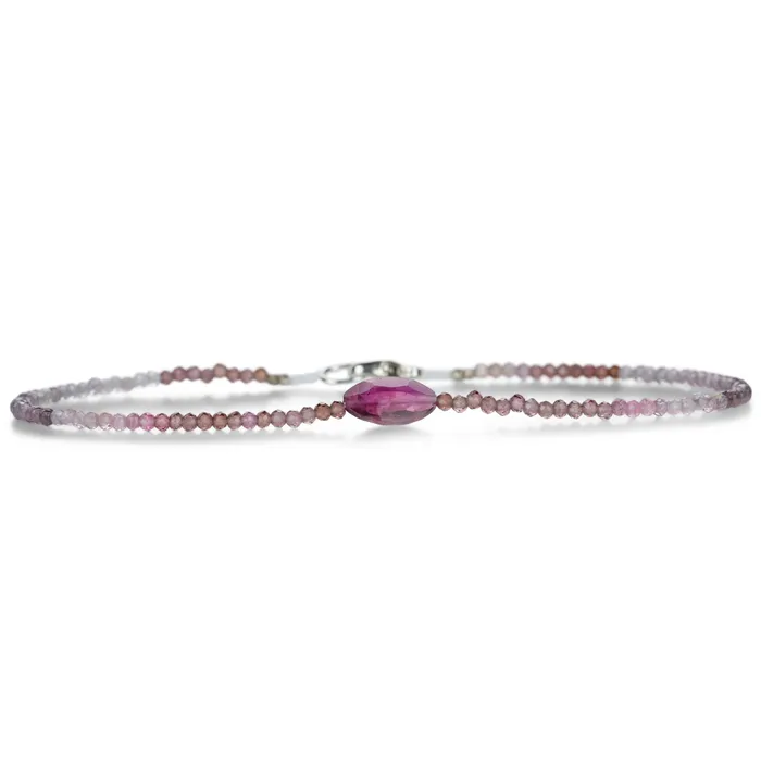 Margaret Solow Bracelets Faceted Red Spinel and Tourmaline Bracelet