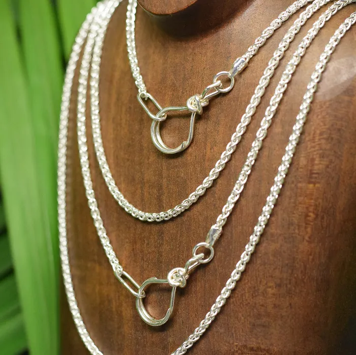 Crucian Gold Rings Sterling Silver Standard Wheat Chain