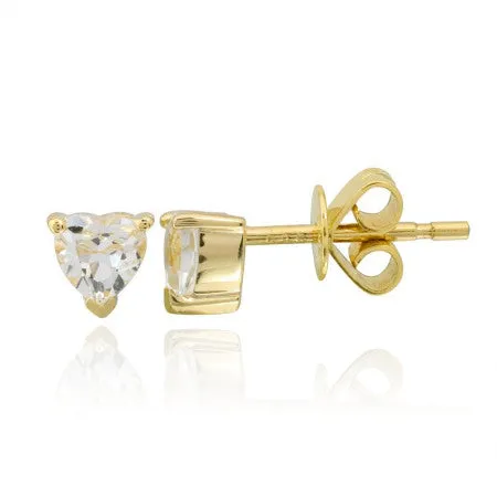 Earrings Alev Collection White Topaz Heart Stud