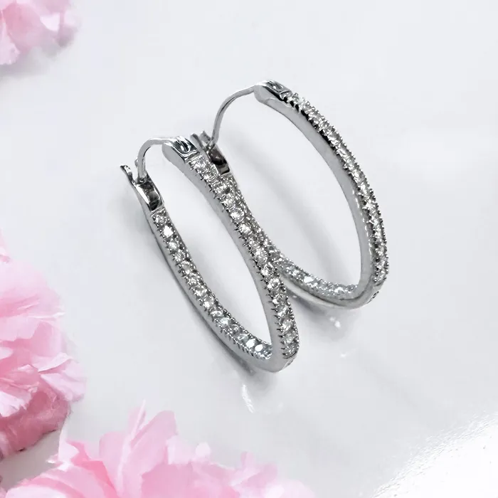 Earrings Inside Out Oval Diamond Earrings Elisa Ilana