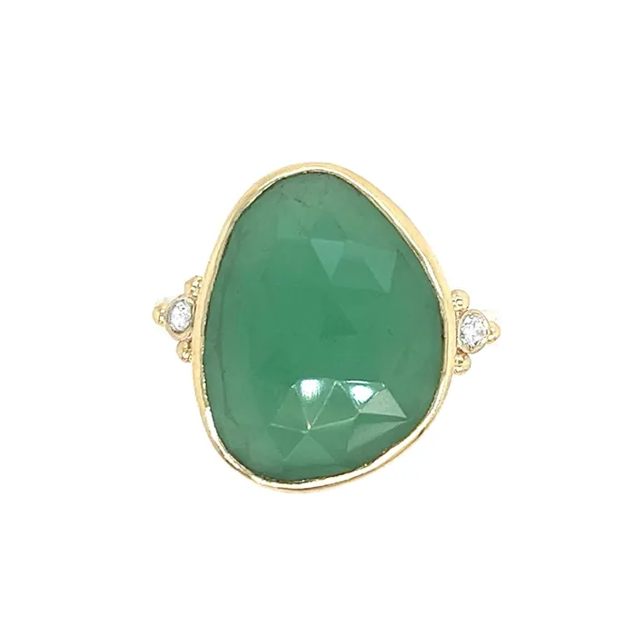 Emily Amey Jewelry Rings Green Amethyst and Sapphire ring in 14k and sterling silver Emily Amey Jewelry Rings Green Amethyst and Sapphire ring in 14k and sterling silver