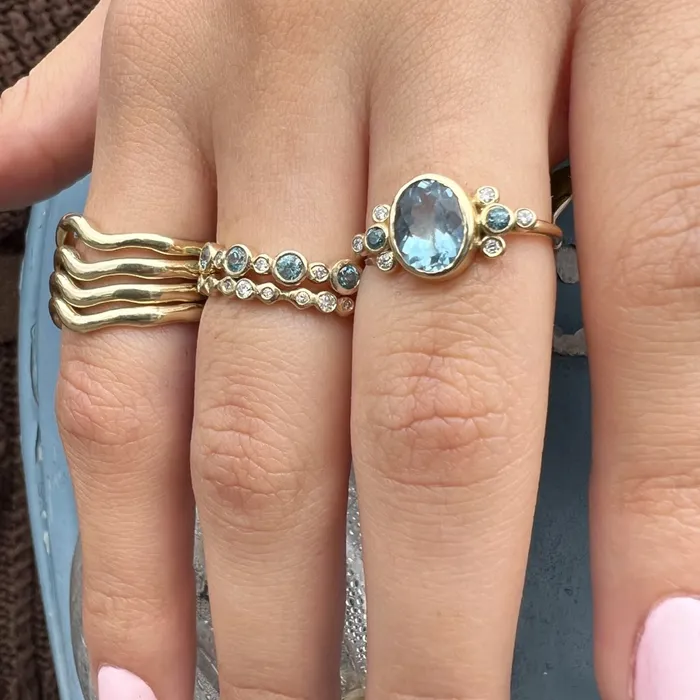 Emily Amey Jewelry Tidal Waves Diamond Band In 14k Gold Rings