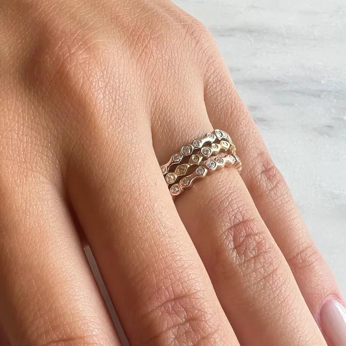Emily Amey Jewelry Tidal Waves Diamond Band In 14k Gold Rings