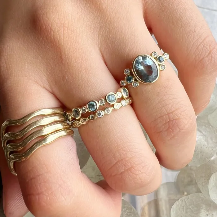 Emily Amey Jewelry Tidal Waves Diamond Band In 14k Gold Rings