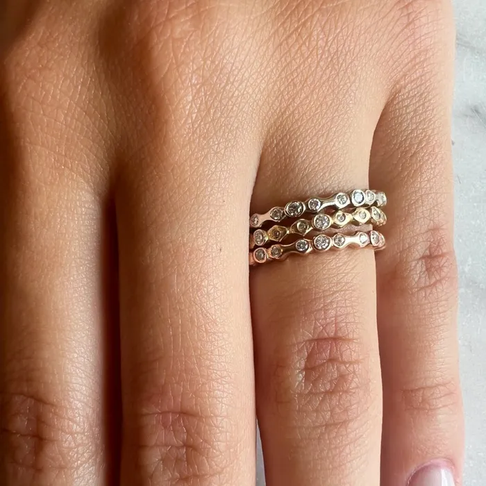 Emily Amey Jewelry Tidal Waves Diamond Band In 14k Gold Rings