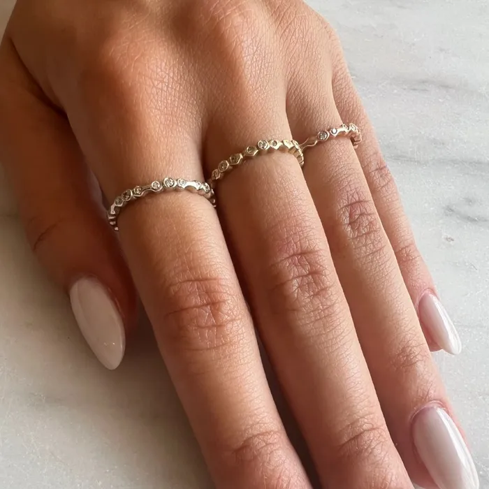 Emily Amey Jewelry Tidal Waves Diamond Band In 14k Gold Rings