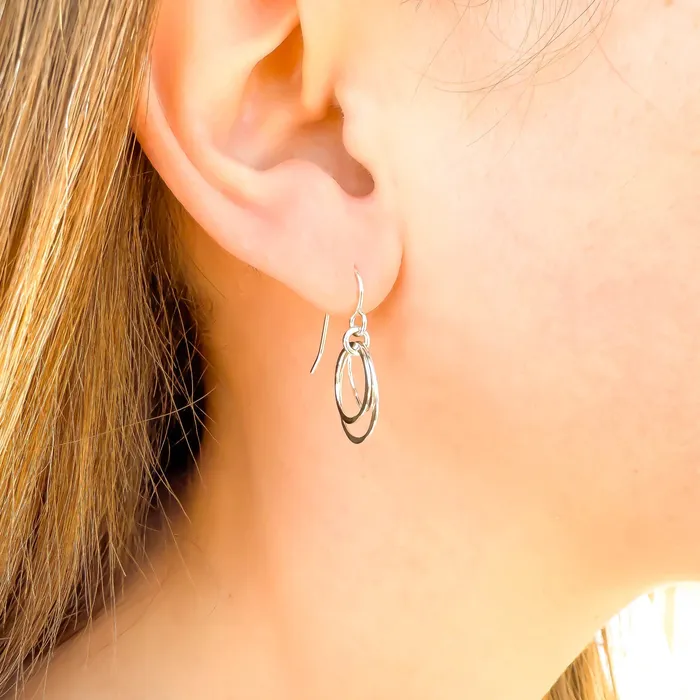 Hoops By Hand Earrings Nested Circle Dangle Earrings 14K Gold Filled