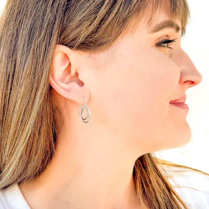Hoops By Hand Earrings Nested Circle Dangle Earrings 14K Gold Filled
