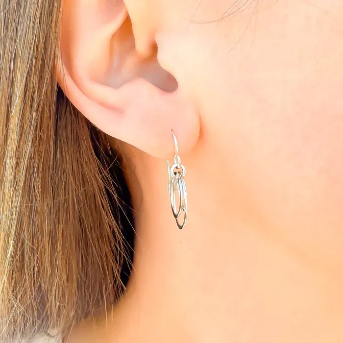 Hoops By Hand Earrings Nested Circle Dangle Earrings 14K Gold Filled